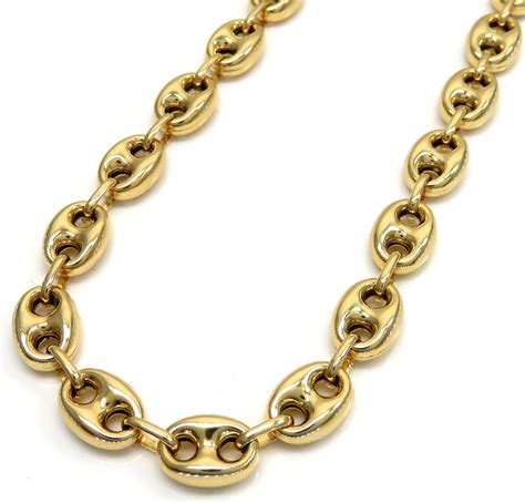 14k solid gold gucci chain necklace beautiful|puffed gucci link gold chain.